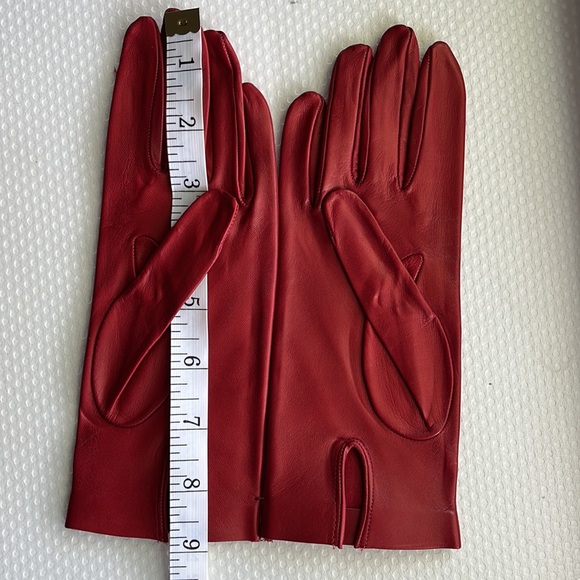 NWOT Italian Leather kid gloves / Red / Size 5.5-6 - Picture 8 of 9